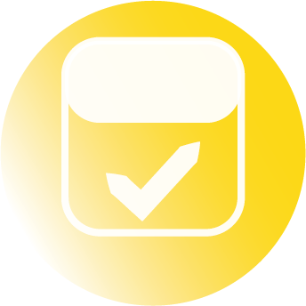 Book now white icon on yellow background